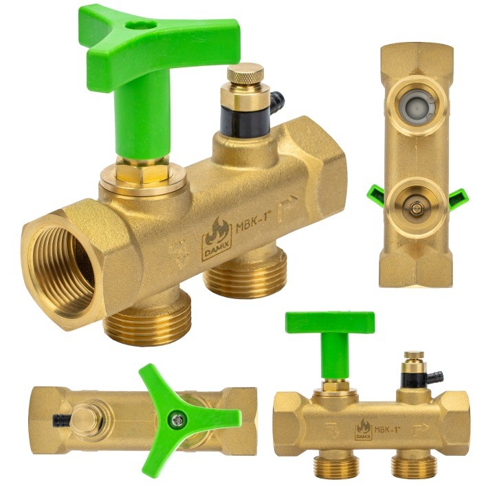 Pripojovací multiblok DAMIX MBK-1″ s bypassom pre zmäkčovač vody
