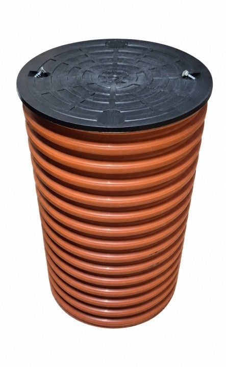 Drenážna revízna šachta 315 mm s poklopom, PP rúra dlhá 100 cm