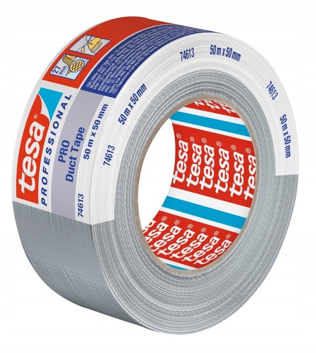 Tesa PRO Duct Tape strieborná opravná páska 50 m × 50 mm, 3 ks