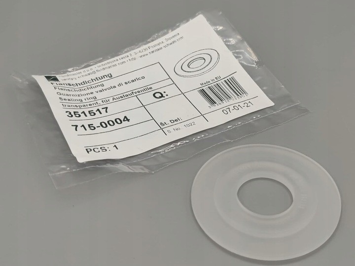 Biele tesnenie vypúšťacieho ventilu Schwab 351517, 64/24 × 3 mm