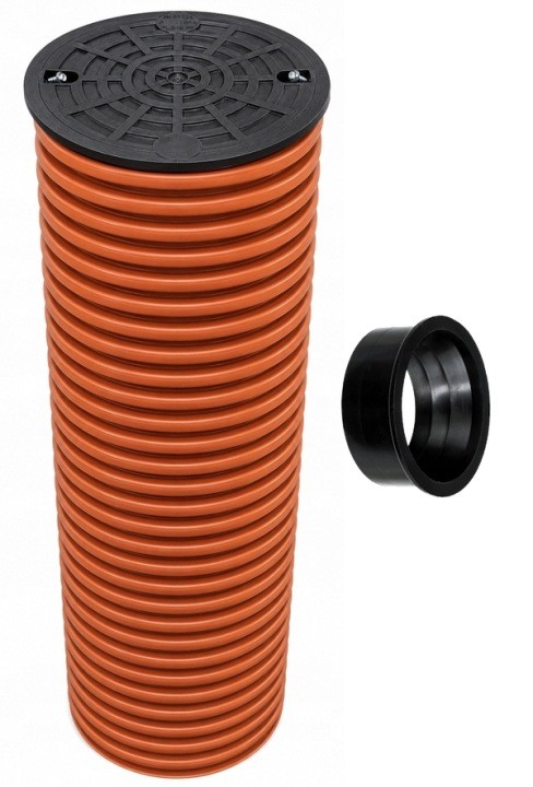 Drenážna revízna šachta 315 mm s poklopom a tesnením 110 mm, PP rúra 100 cm