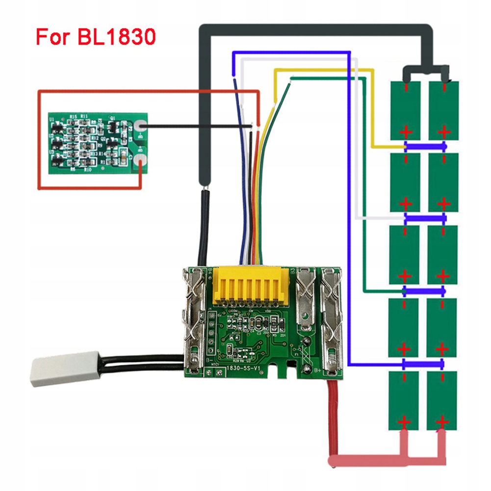 Hlava - 18V BL1830 laminovaná meď pre Makita PCB + LED