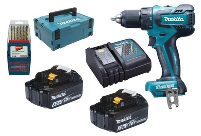 Elektrický skrutkovač - MAKITA BDF459RFJ SCREWDRIVER 18V 2xAKU 3,0Ah + ZDARMA
