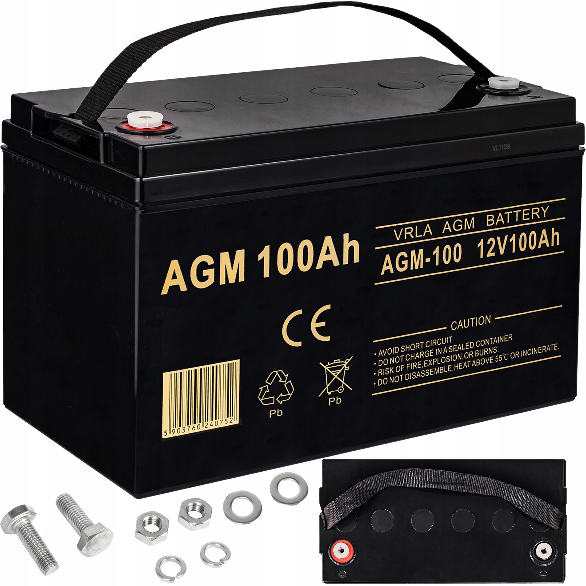 Údržba AGM -bezplatná batéria pre 12 V 100 HAH