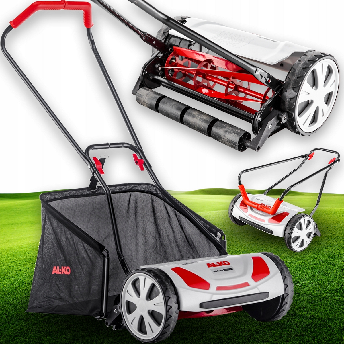 AL-KO ručná kosačka 38 cm + AL-KO 38.1 HM kôš na kosačku na trávu Comfort 113868