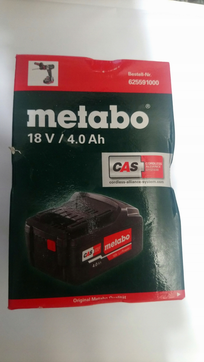 Náhradná batéria - Li-ion Metabo 18 V 4.0 AH batéria
