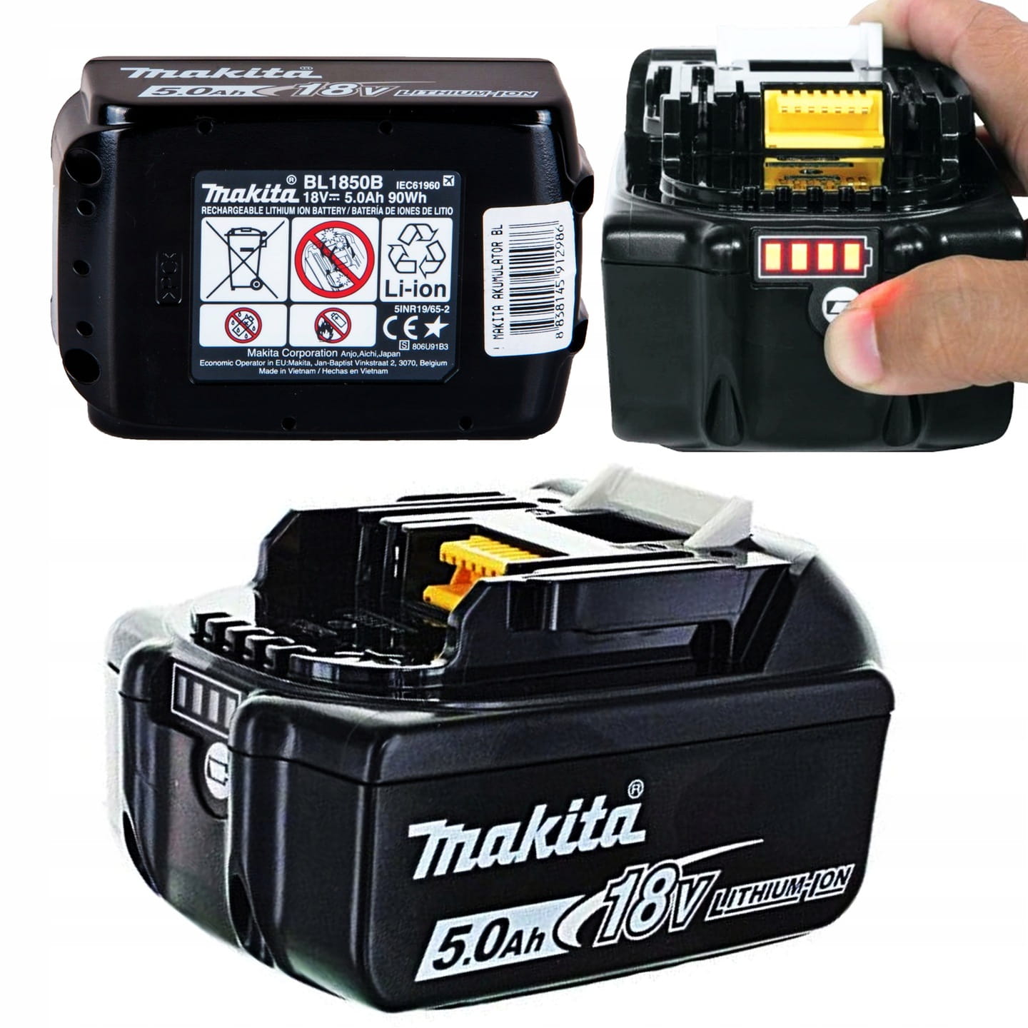Náhradná batéria - Batéria Li-ion Makita batéria 18V 5.0AH BL1850B