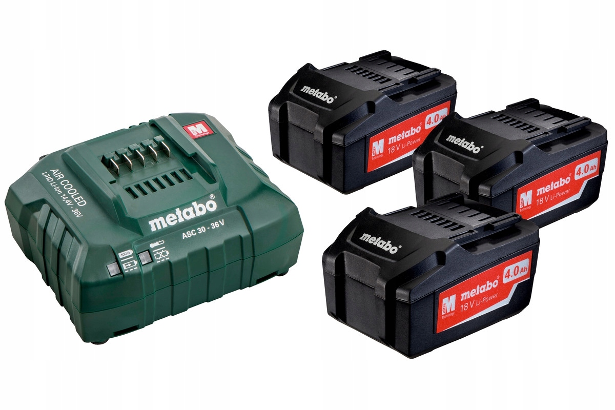 Náhradná batéria - Batérie 18 V 4,0AH x 3 + nabíjačka Metabo