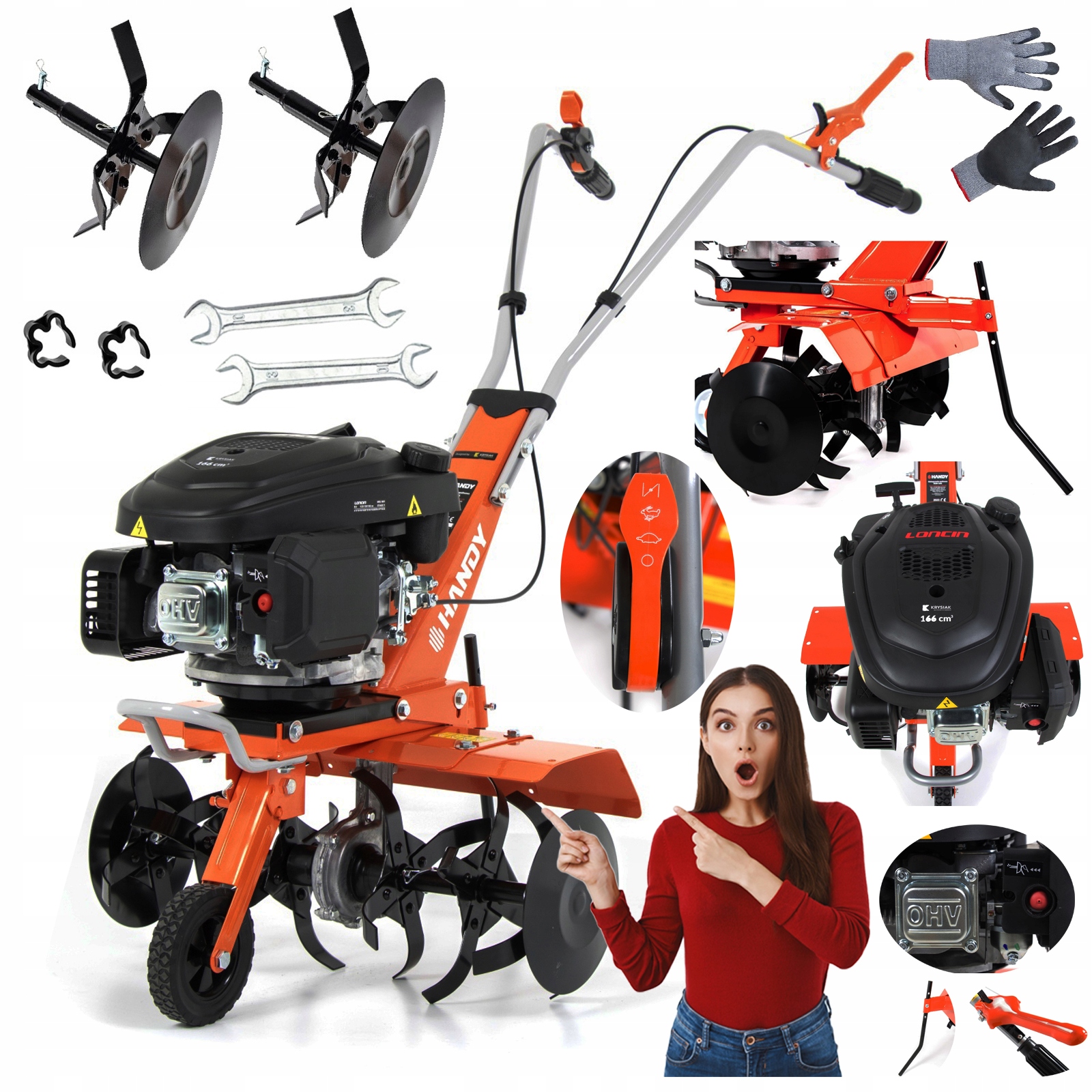 Praktický kultivátor 60 cm 2900 W 9 HP