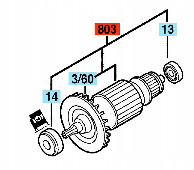Rotor - Makita BBC5700- zotrvačník č.