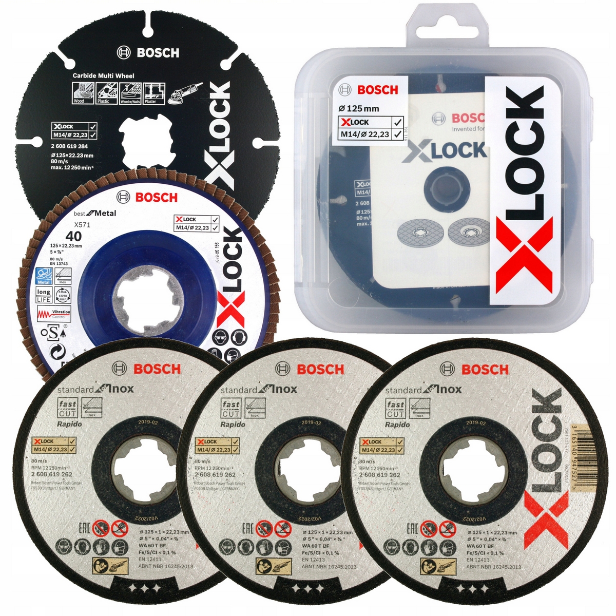 Sada 5 kotúčov 125mm X-Lock Bosch 2608619374