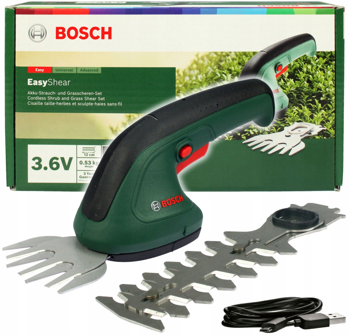 Akumulátorové elektrické nožnice na živý plot Bosch ISIO 3 12 cm 3,6 V na živé ploty a tuje