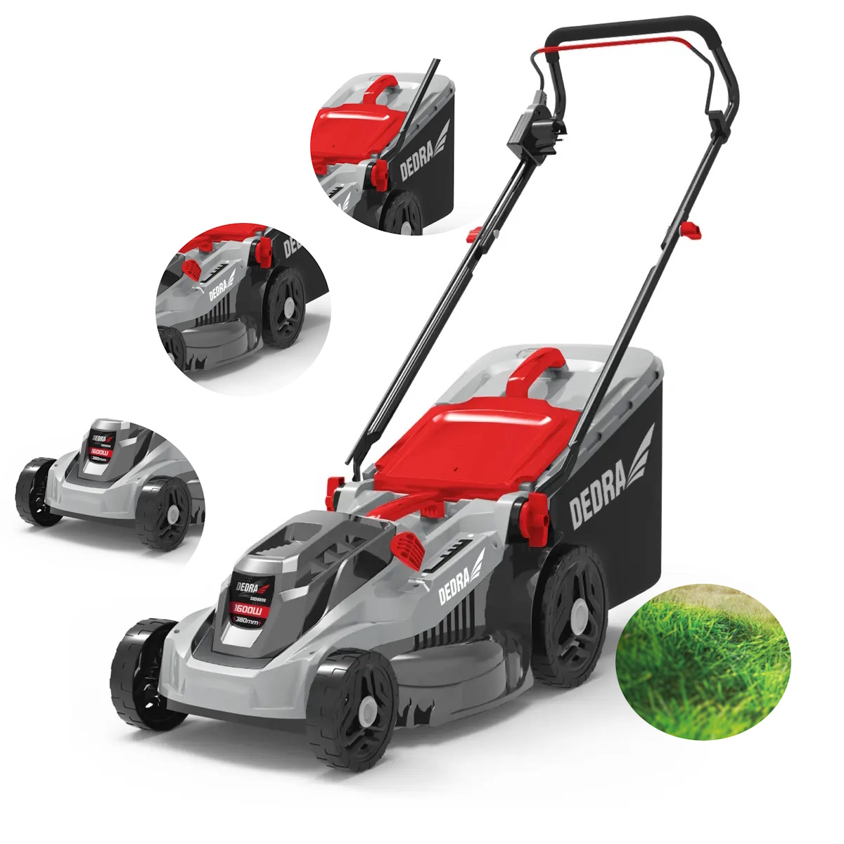 Dedra 1600 W elektrická kosačka na trávu 42 l