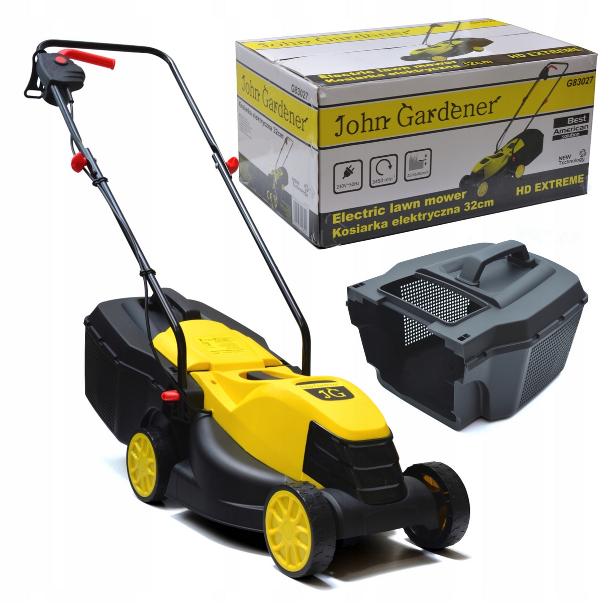 John Gardener HD Extreme 1300 W elektrická kosačka na trávu 30 l