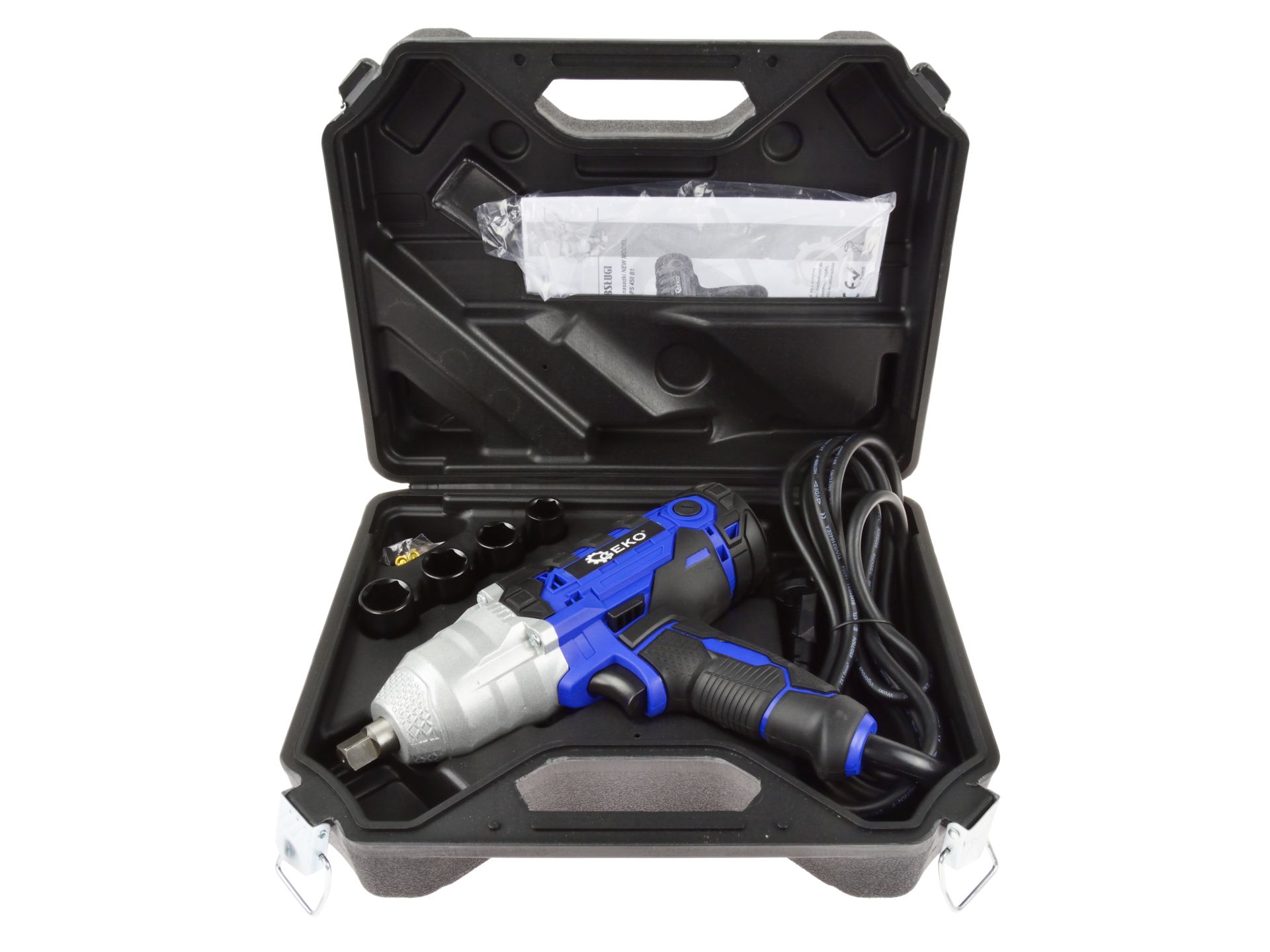 Elektrický rázový uťahovák 1/2" + nástrčky NOVÝ MODEL GEKO G81053