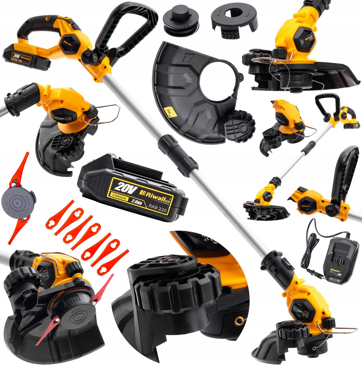 KOSA PODKASZARKA AKUMULATOROWA RIWALL 20V 2AH BAT