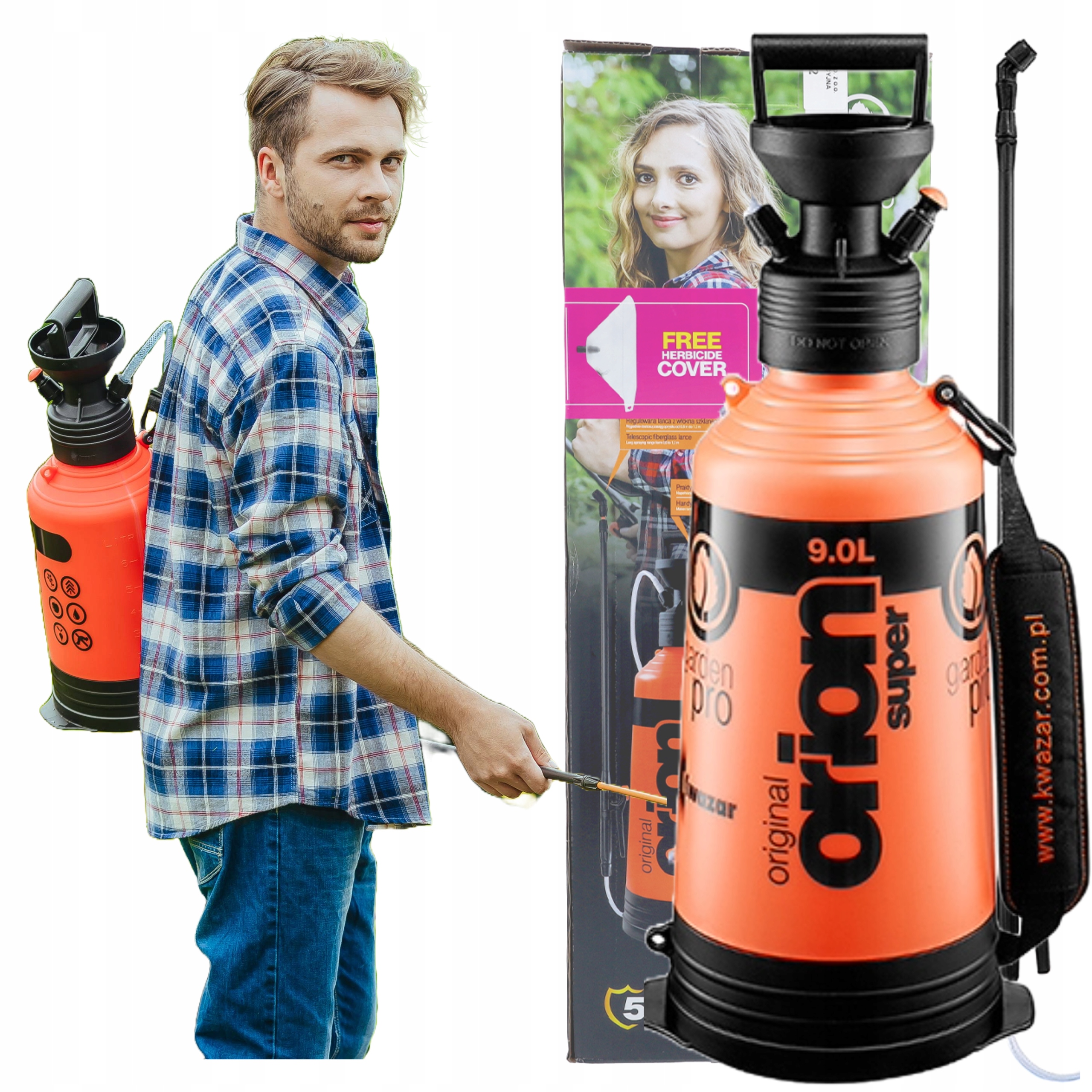 Ručný postrekovač Kwazar Orion Super 9 l + kryt na herbicíd