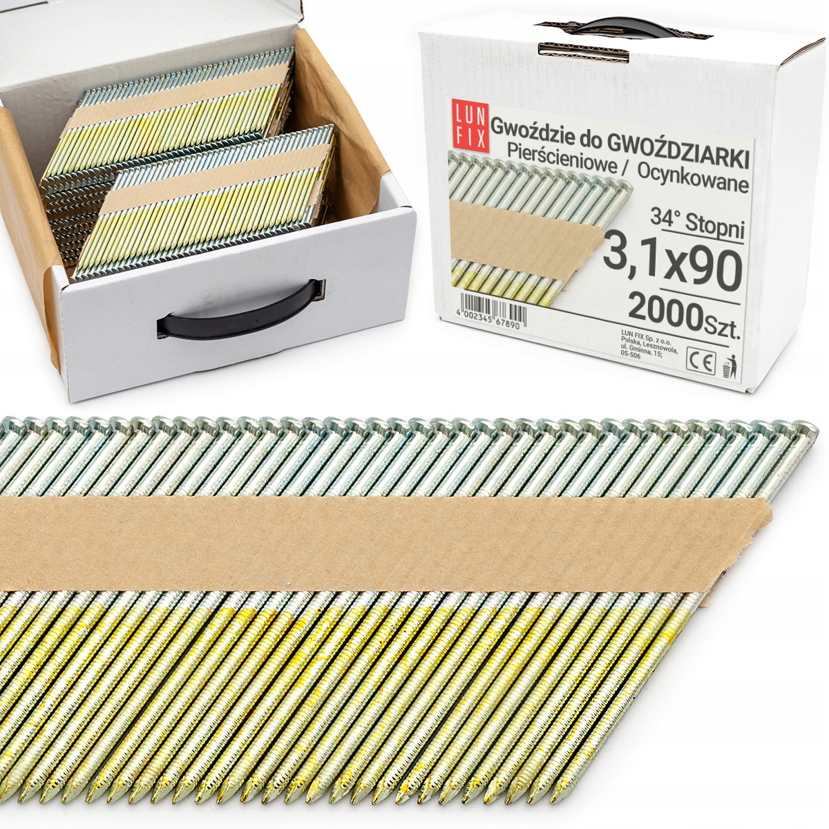 Klince pre klincovačku Lun Fix GG34012 3,1x90 mm 2000 kusov