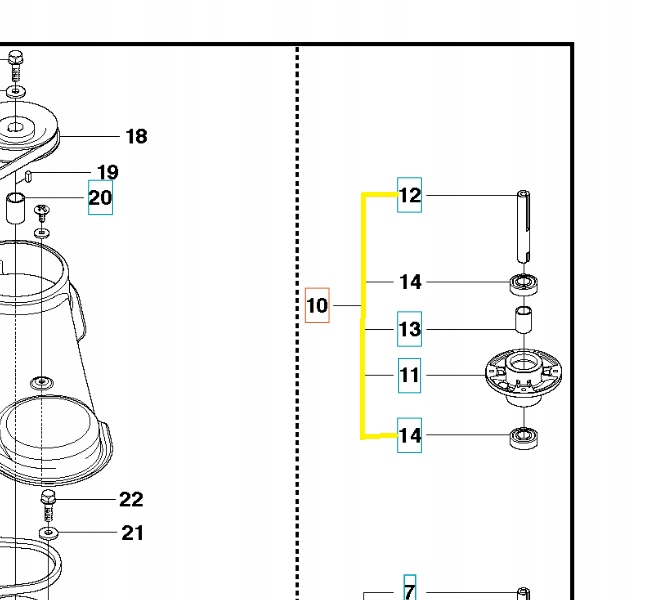 Náhradný nôž na kosačku – Nôž zbierať 62 cm pravý Castelgarden CT plus 22/122 h