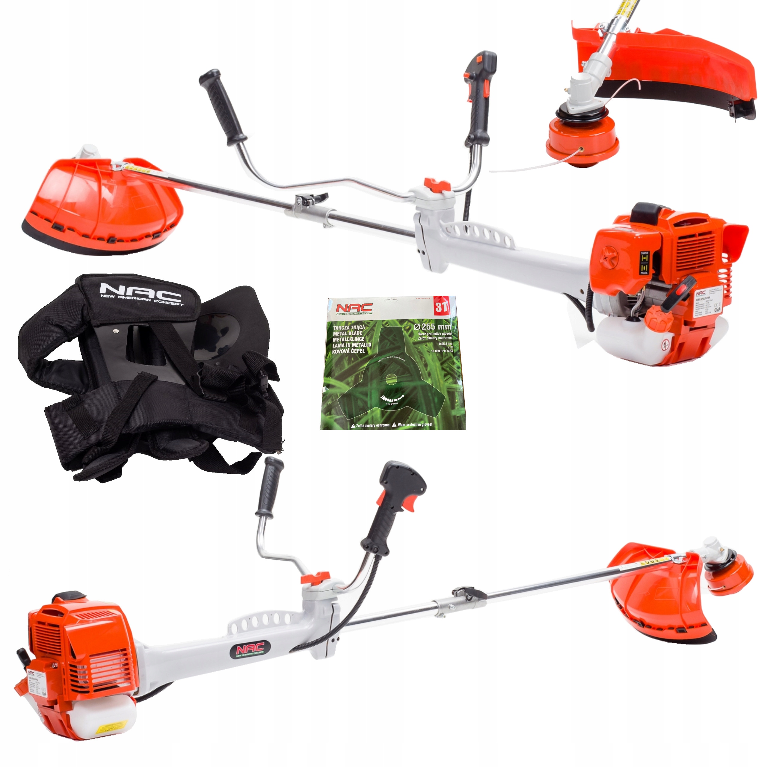NAC benzínový krovinorez 97 cm 8,5 kg 1200 W 1,7 HP