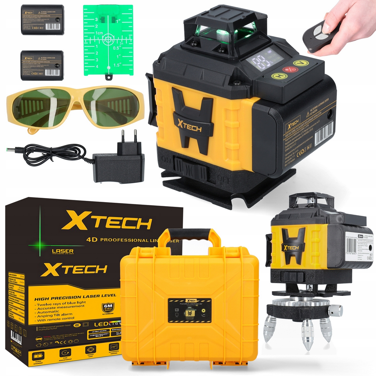 360° LASER LEVEL 4D KRÍŽOVÝ LASER + STATÍV