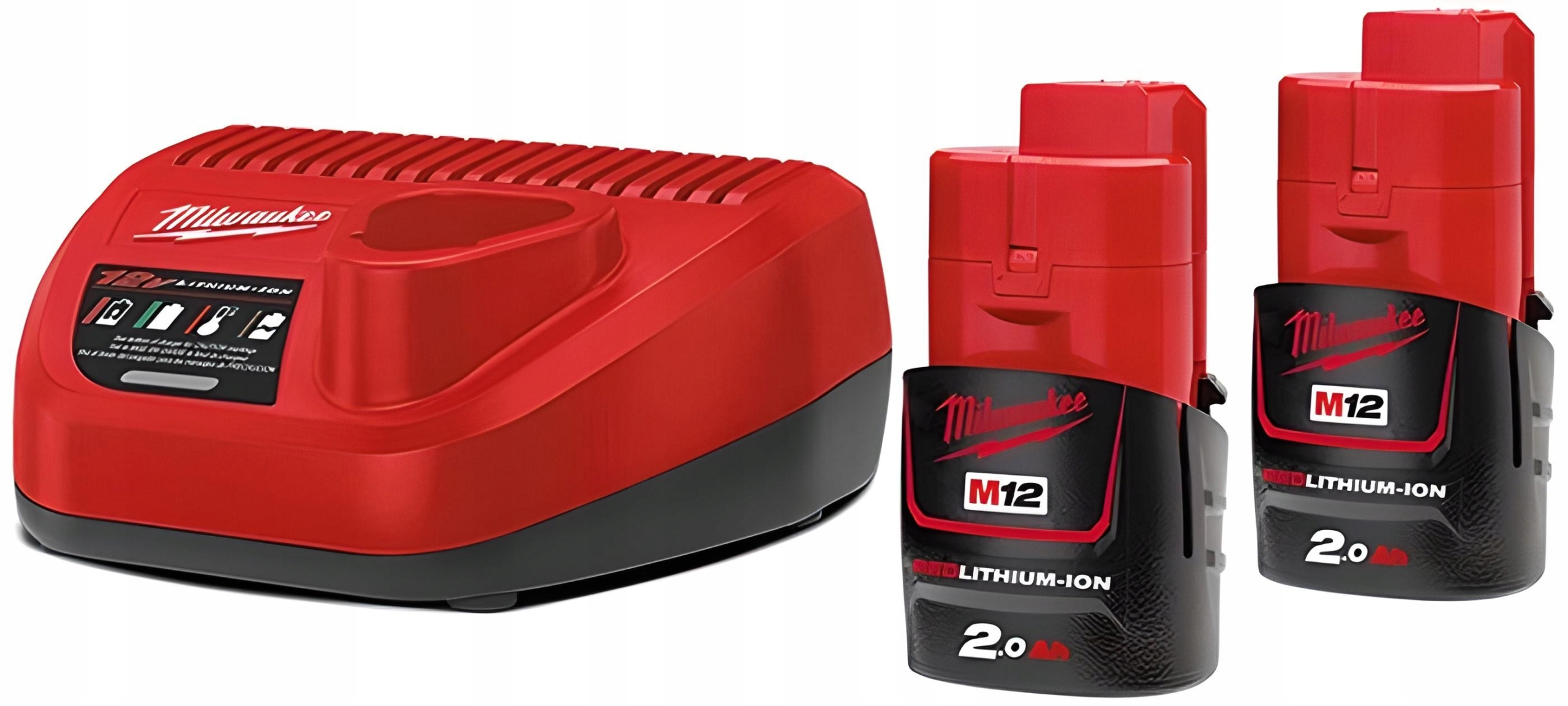 Náhradná batéria - Nabíjačka C12C + 2 x 2,0 AH Milwaukee Batteries
