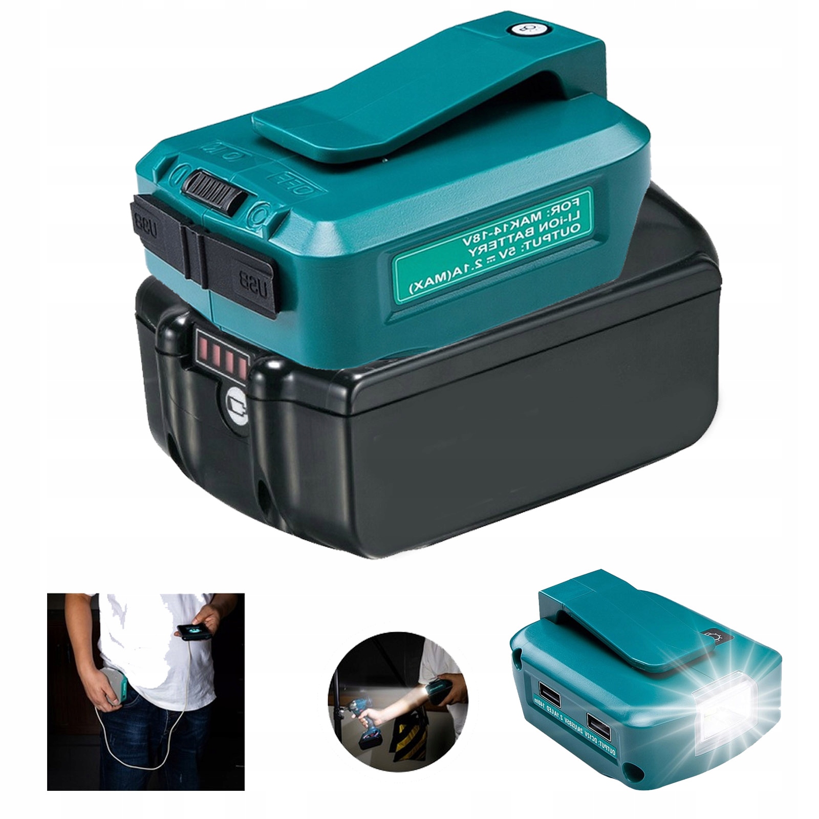 Náhradná batéria - Makita USB Adapter Charger CXT 14.4-18V