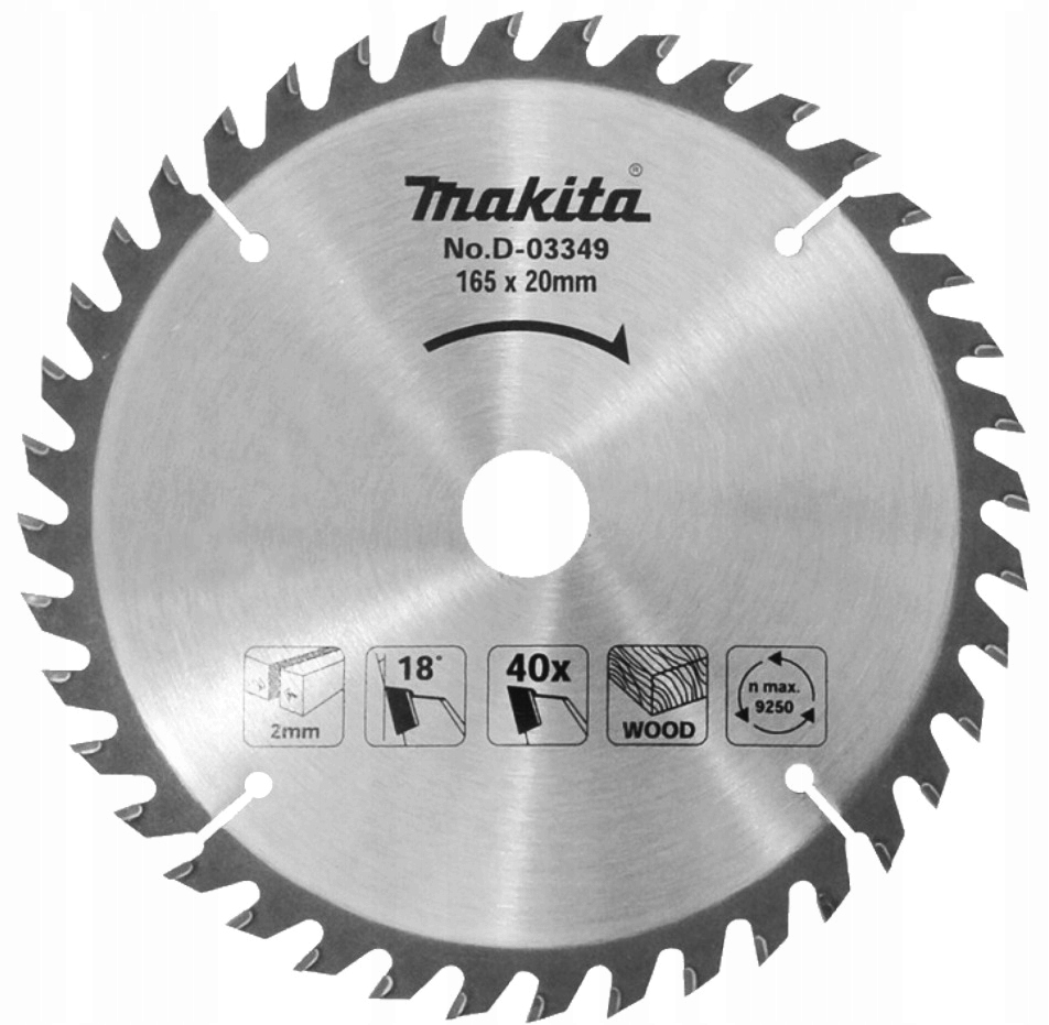 Makita D-03349 drevoobrábací kotúč 165/20mm