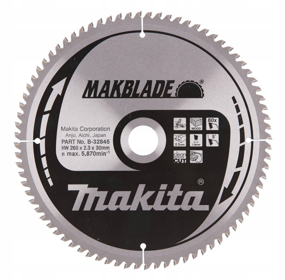 MAKITA B-32845 REZNÝ KOTÚČ NA DREVO 260x30 80z