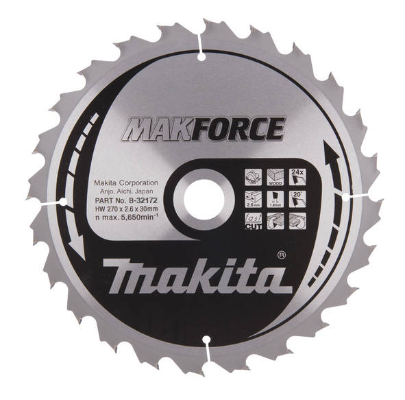 MAKITA pílový kotúč na drevo 270x30 mm 24Z