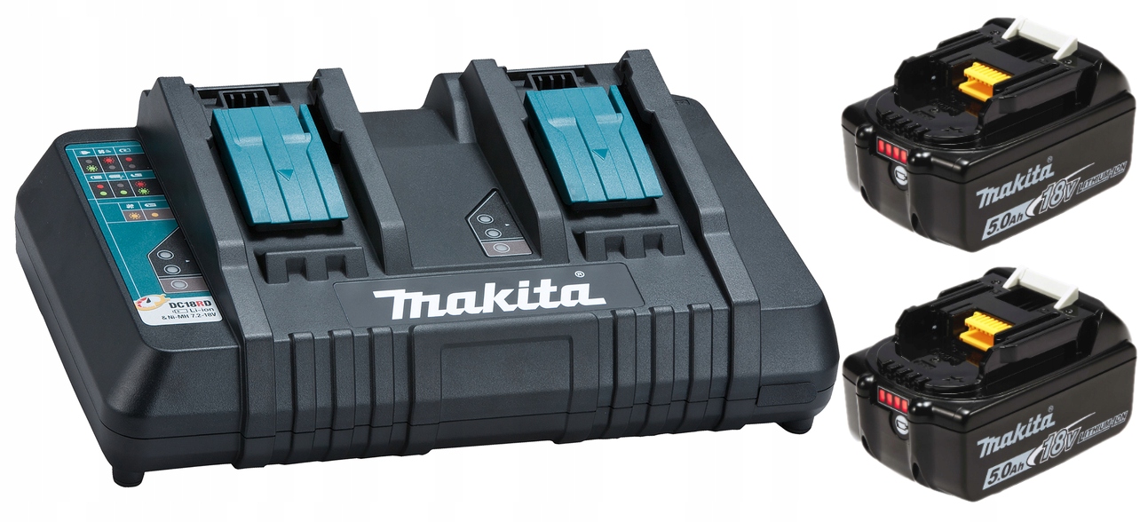 Náhradná batéria - NABÍJAČKA MAKITA BATÉRIA DC18RD 5Ah x2