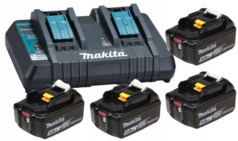 Náhradná batéria - Makita Set Charger DC18rd Battery 5AH X4