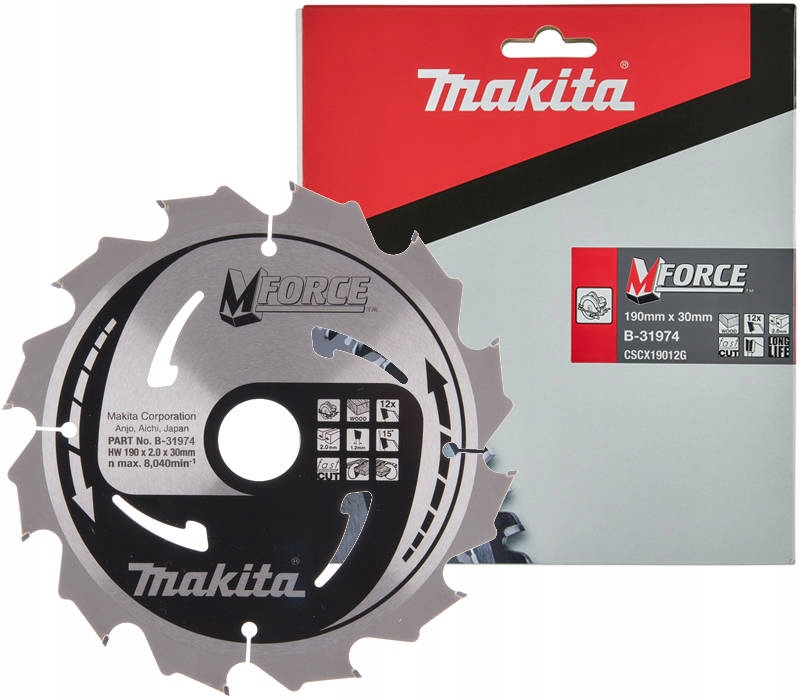 Makita B-31974 kotúč na rezanie dreva 190x30mm 12z