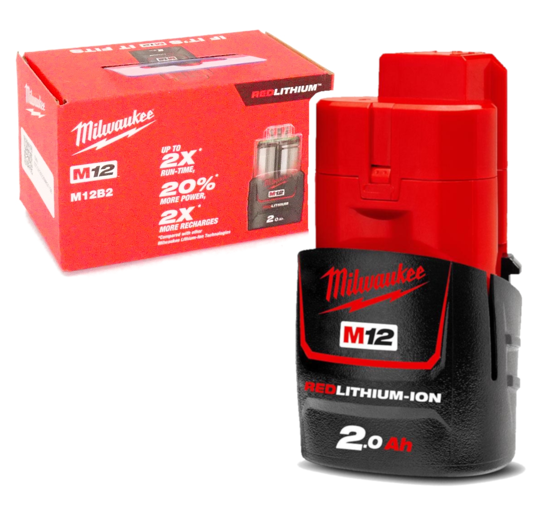 Náhradná batéria - Milwaukee M12B2 2,0AH Li-ion batéria 4932430064