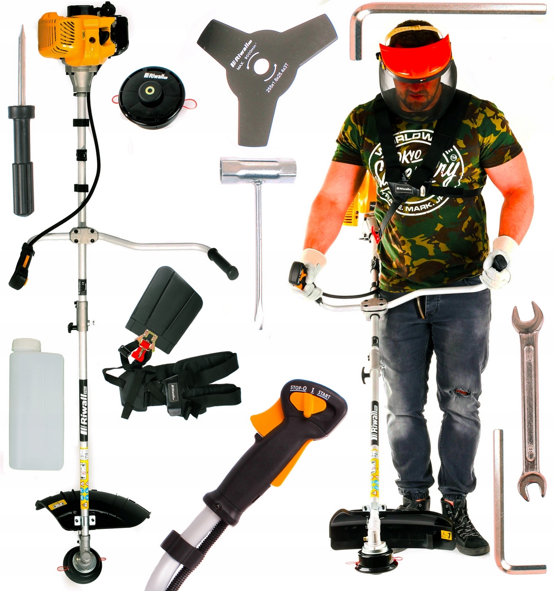Riwall benzínový krovinorez 185 cm 6,8 kg 5000 W 2 HP + Riwall návod na obsluhu