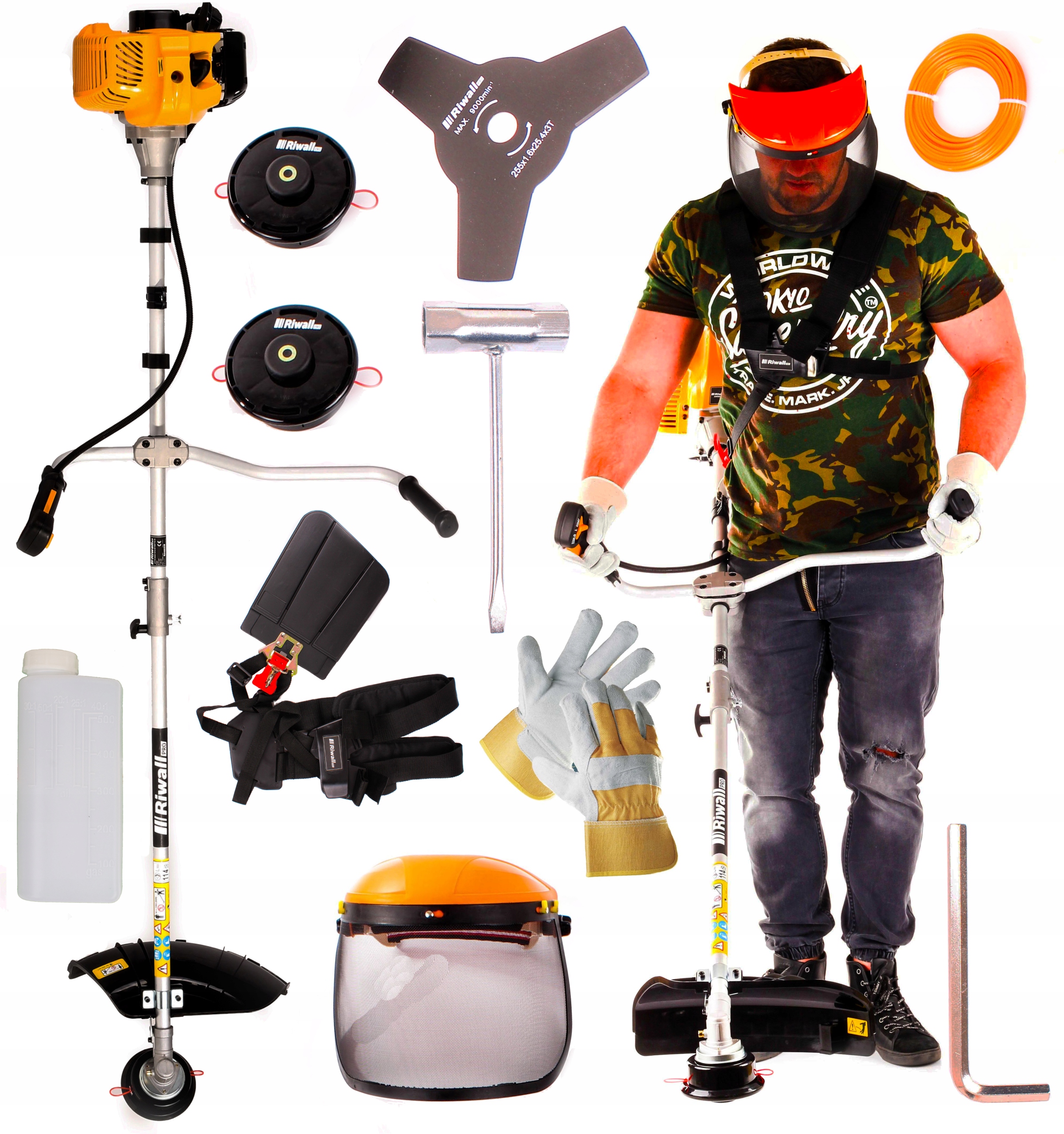 Benzínový krovinorez Riwall 185 cm 6,8 kg 5000 W 2 HP