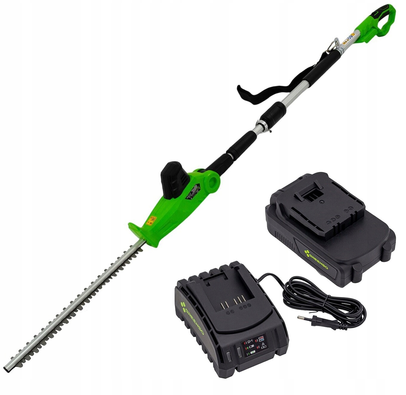 Akumulátorové nožnice na živý plot Greenso 20V 41cm s tyčou