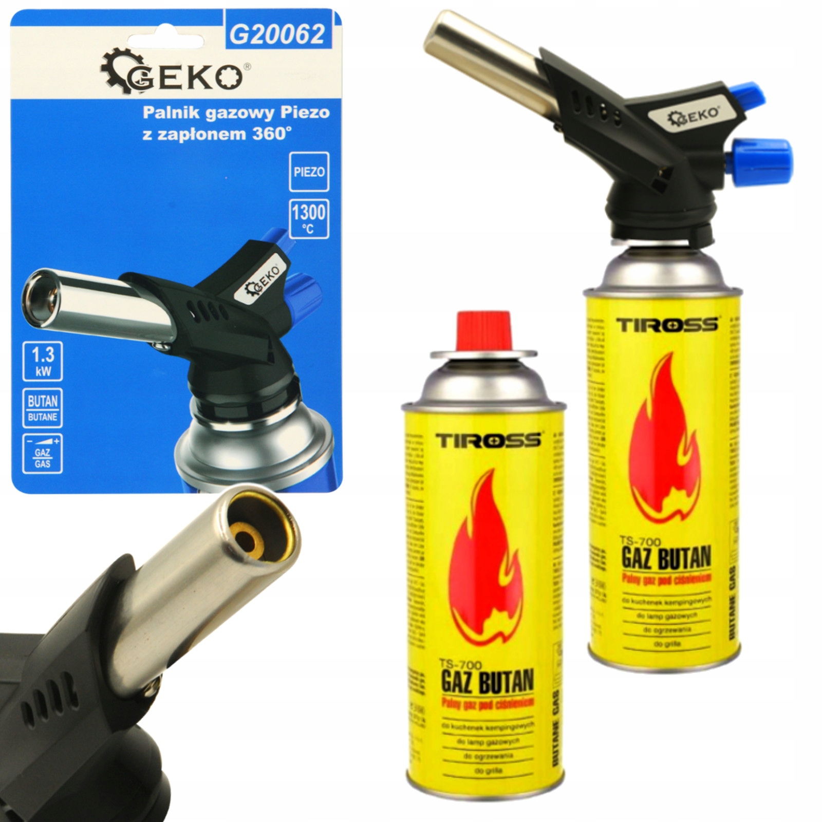 Plynový horák na spájkovanie LutLamp piezo + 2x plyn