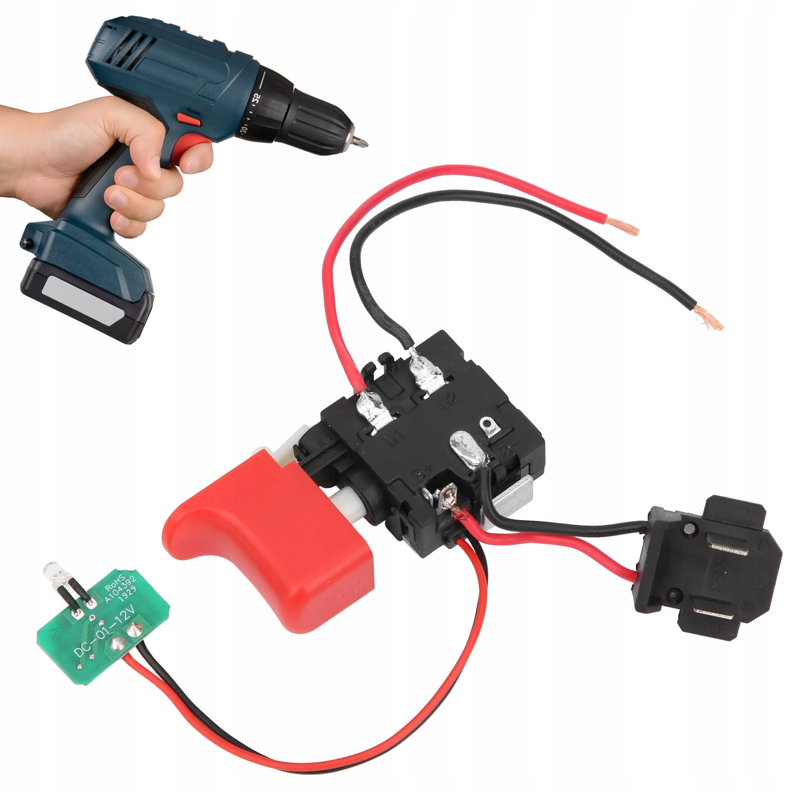Spínač, vypínač - Bosch GSB 90-2 E - Stojan 230 V Č. Č. Č.