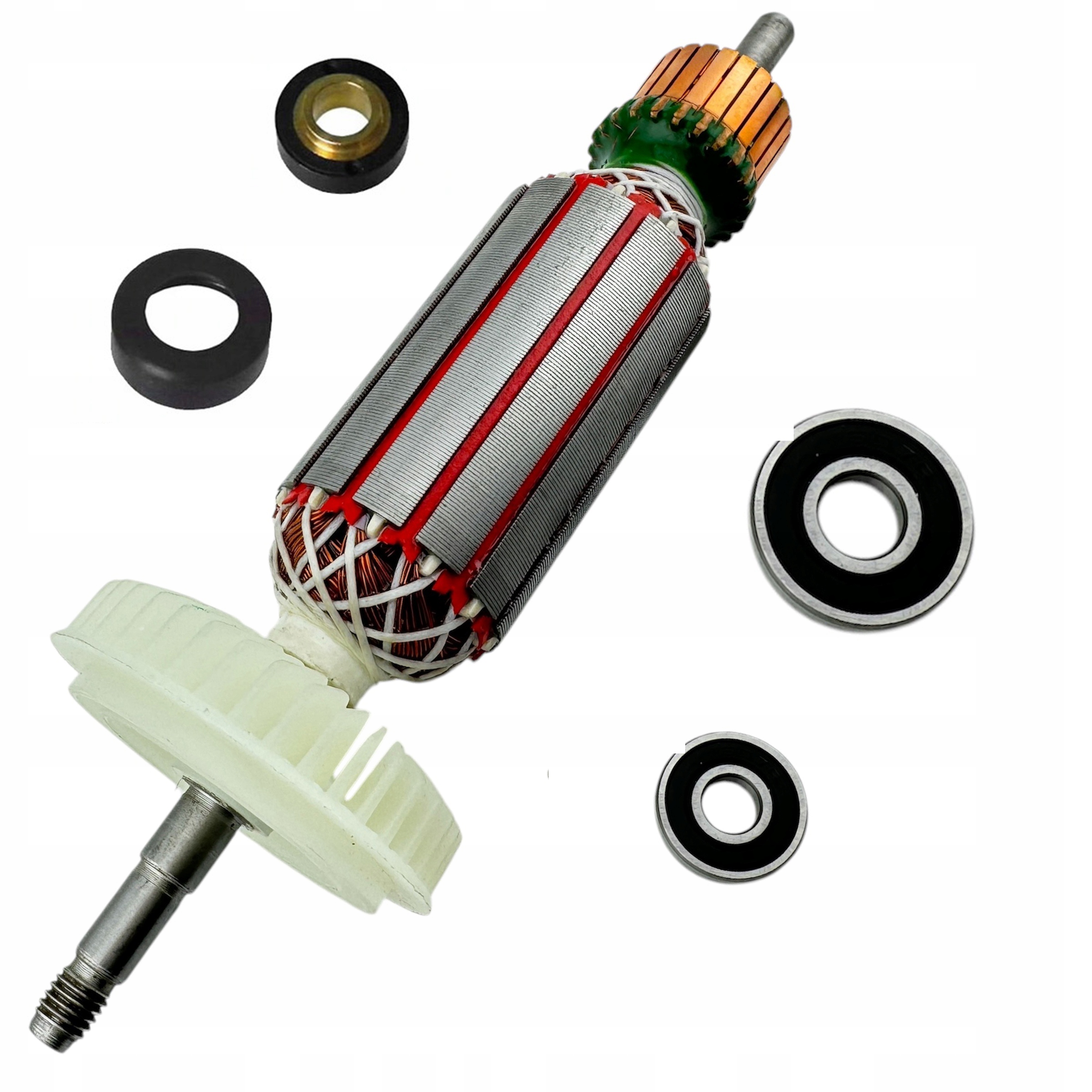 ROTOR BOSCH GWS15-125 GWS17-125 CIT CIP INOX ložiská magnetický tlmič nárazov