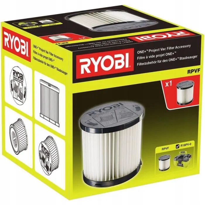 Ryobi odnímateľný a umývateľný filter Hepa H12 na R18pv