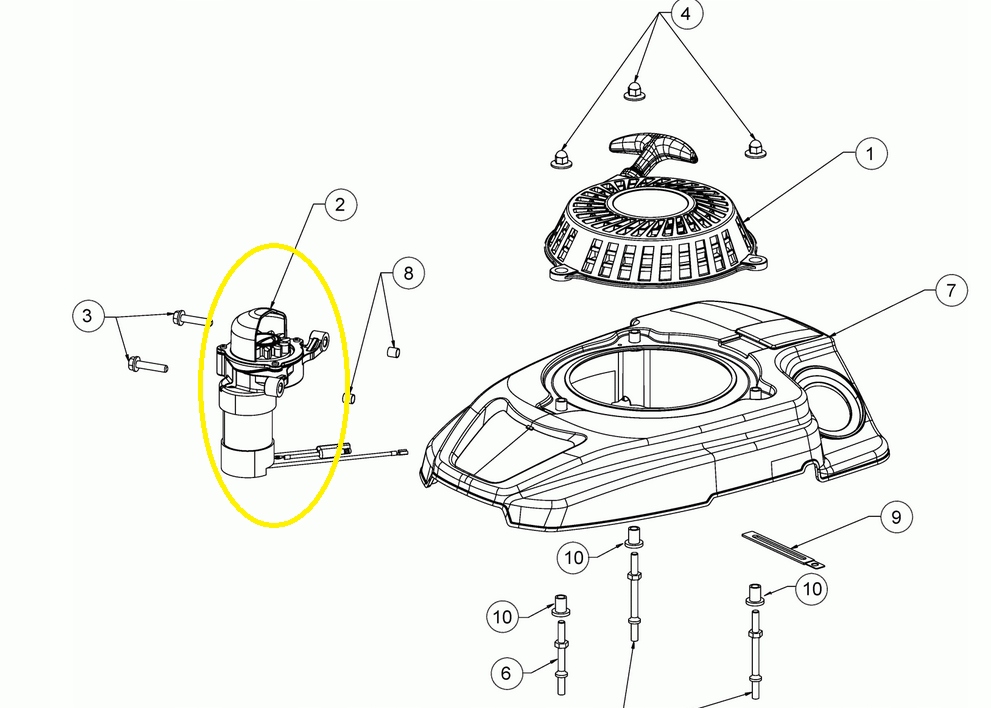 Štartér na kosačku, krovinorez - Szarpak Starter Briggs Stratton 450e 550e 575e