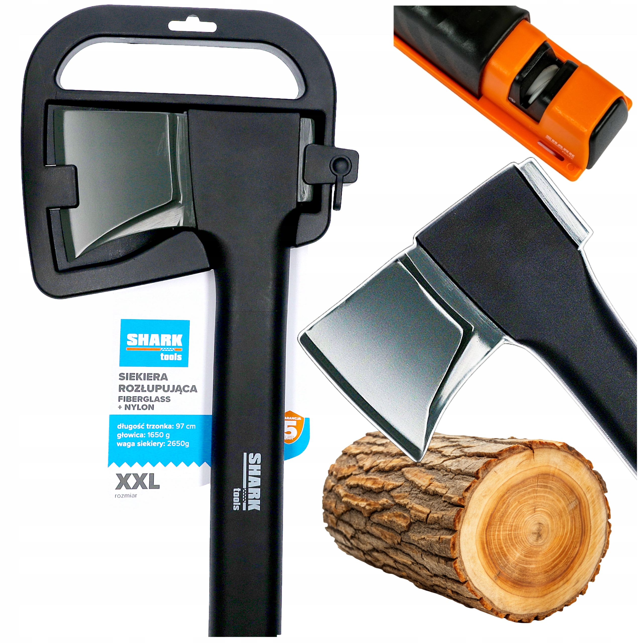 XXL Shark Tools Štiepacia sekera 97 cm 2650 g + brúska