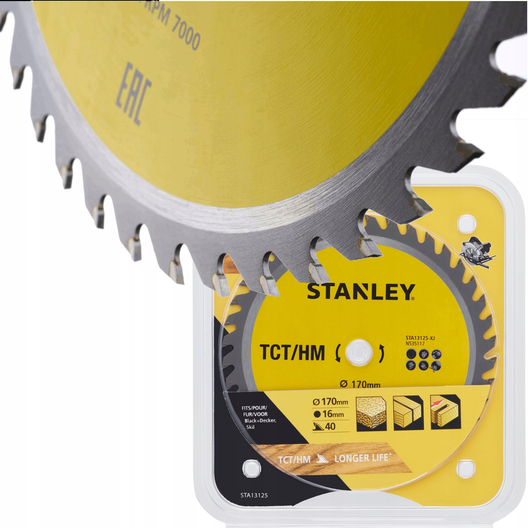 Kotúčová píla karbidy dreva tct/hm 170 MM Stanley