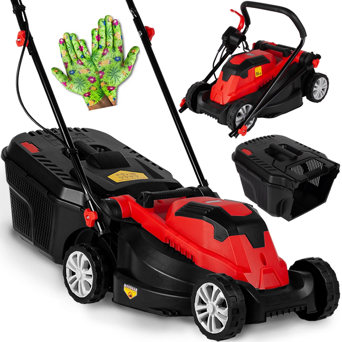 Maltec 2100 W 30 l elektrická kosačka + rukavice Hoegert Technik Selz veľkosť 8-S 1 pár