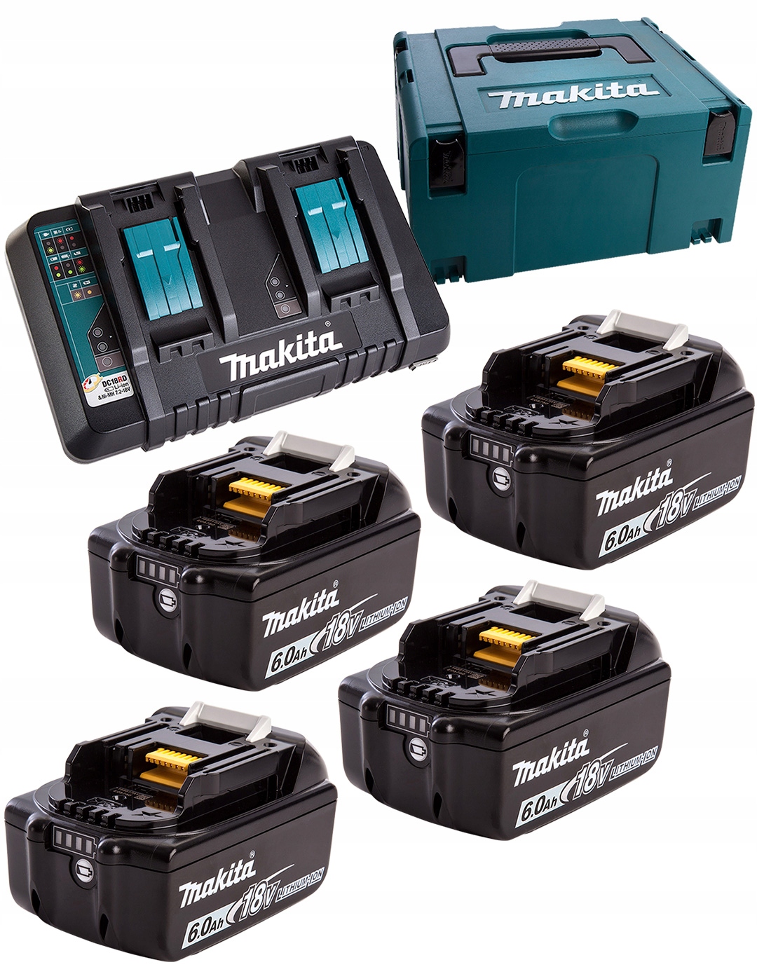 Náhradná batéria - Rýchle DC18rd + 6X BL1860B 6AH Makita nabíjačka