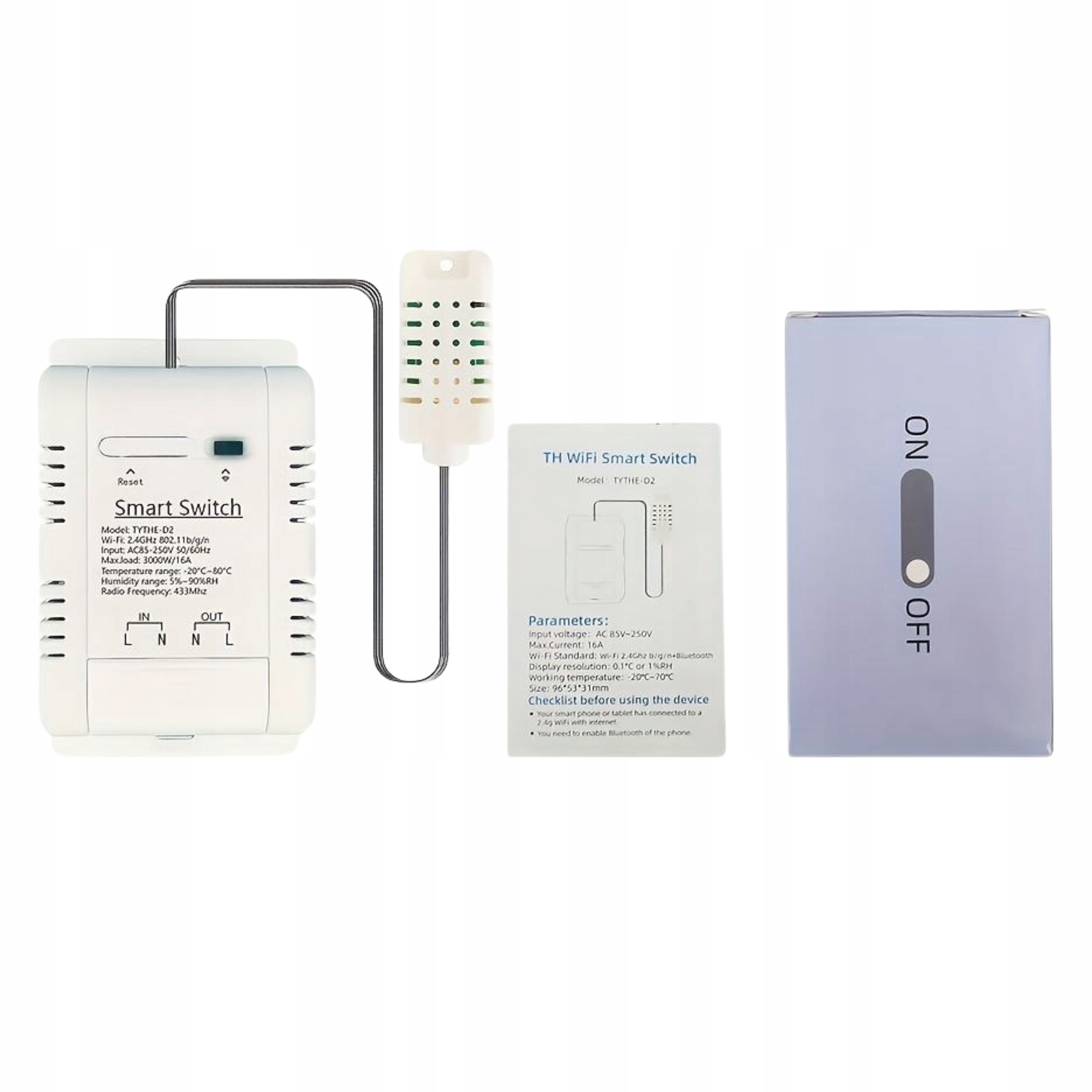 TERMOHIGROSTAT Smart Tuya eWElink 85-255V 16A RF