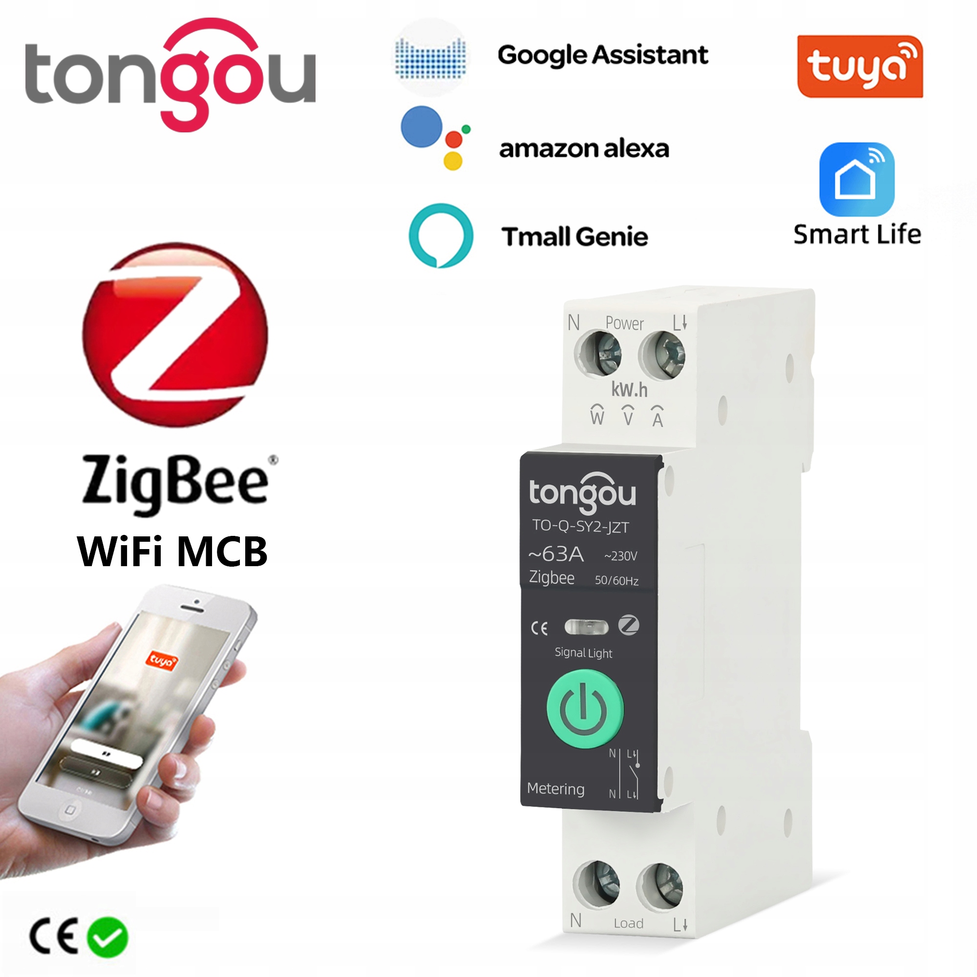 Spínač, vypínač - TUYA MCB ZIGBEE SMART PESISHER NA PRE PRAČENIE