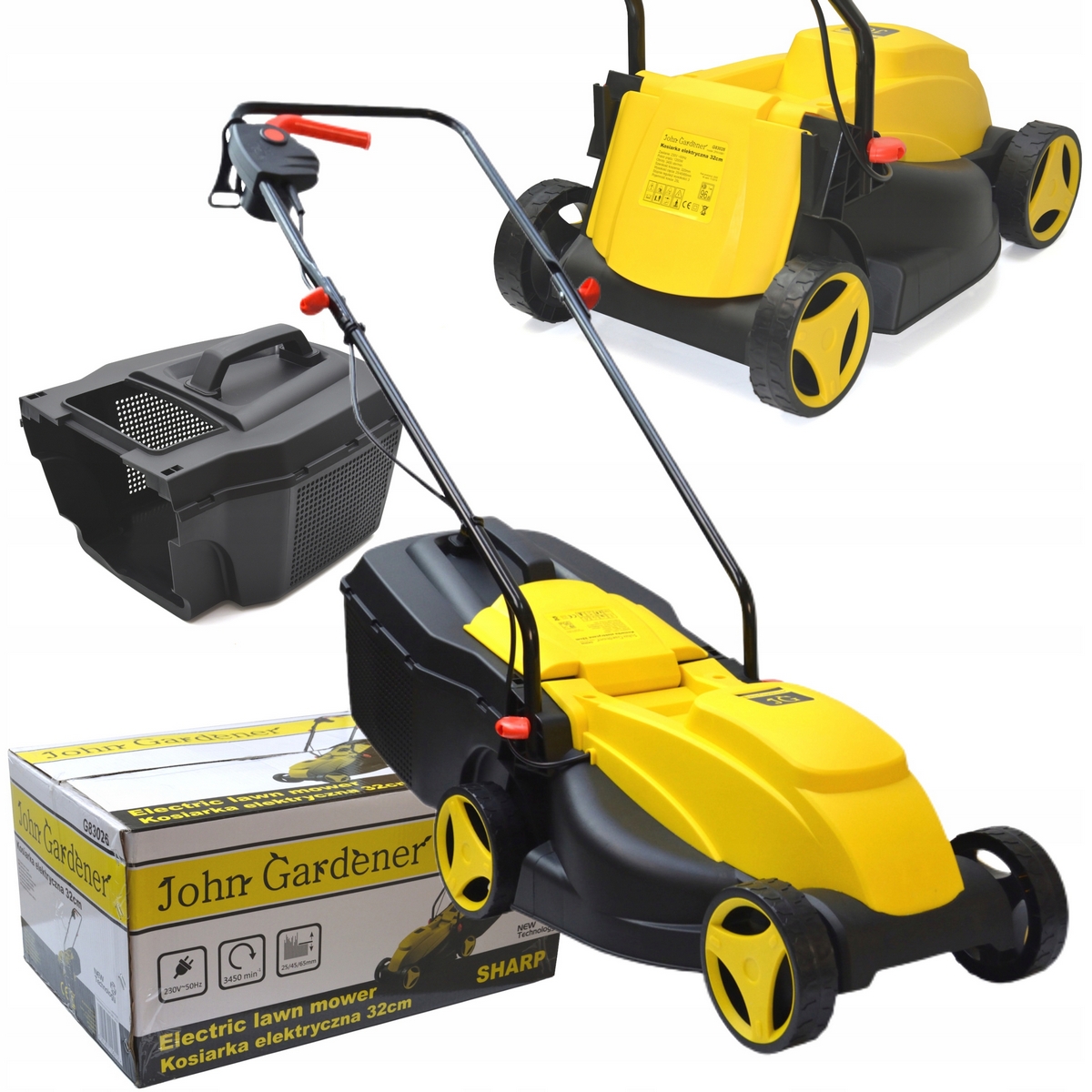 John Gardener 2000 W elektrická kosačka na trávu 30 l