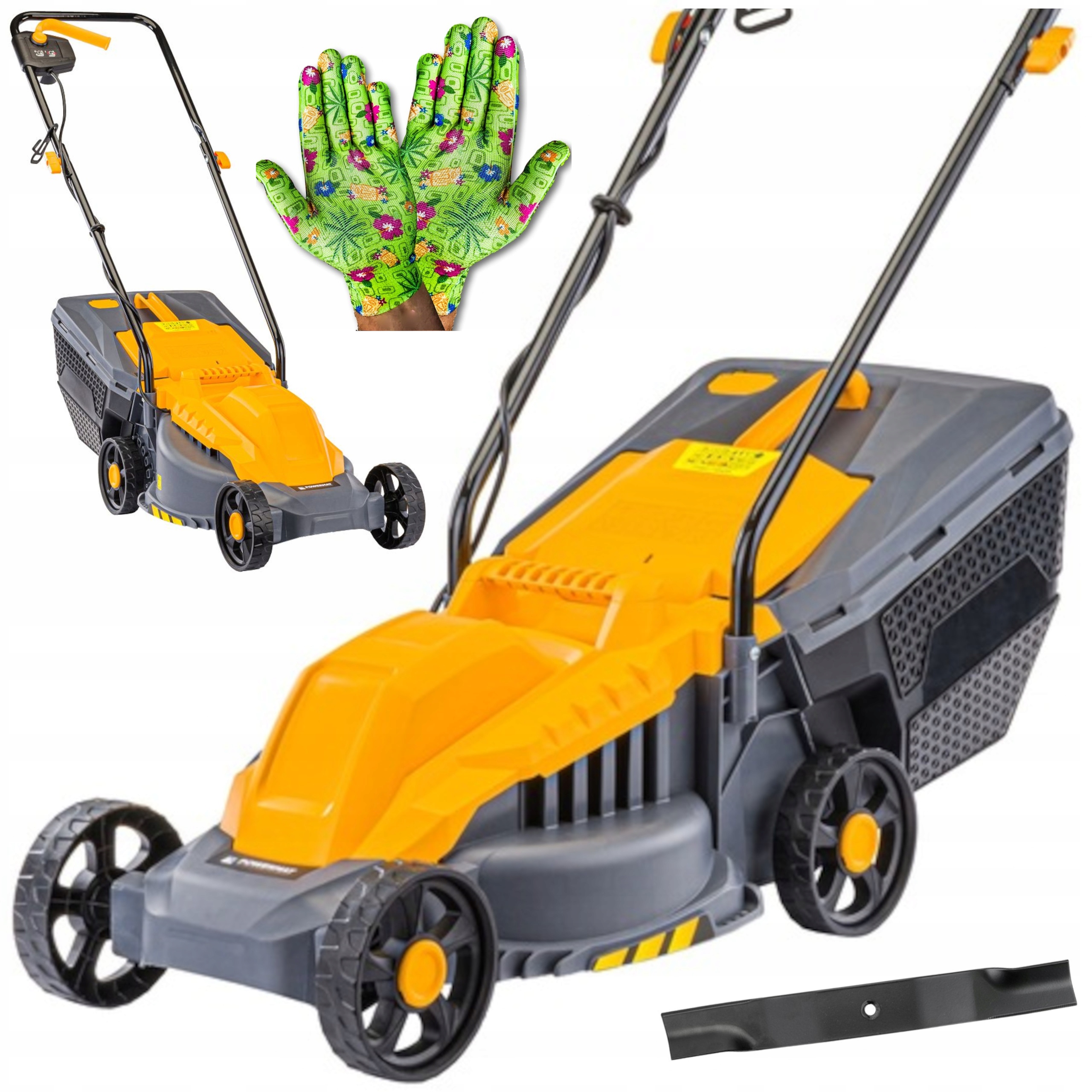 Powermat elektrická kosačka na trávu 2200 W, 30 l + rukavice Procera, veľkosť 8
